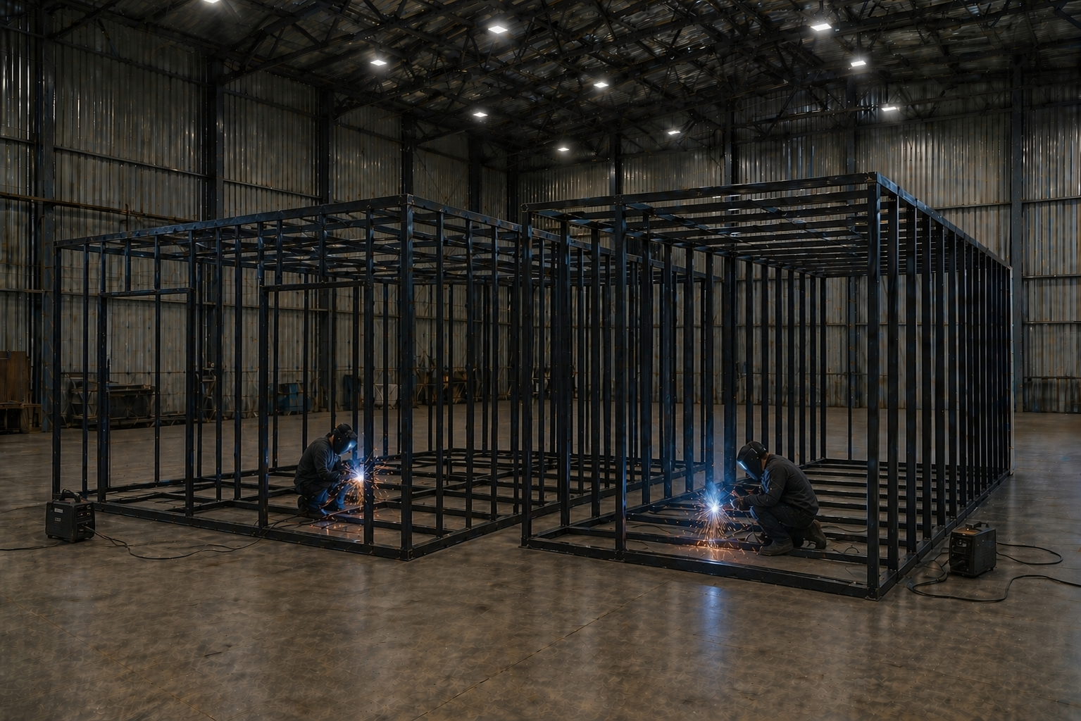 1. Каркас в ангаре